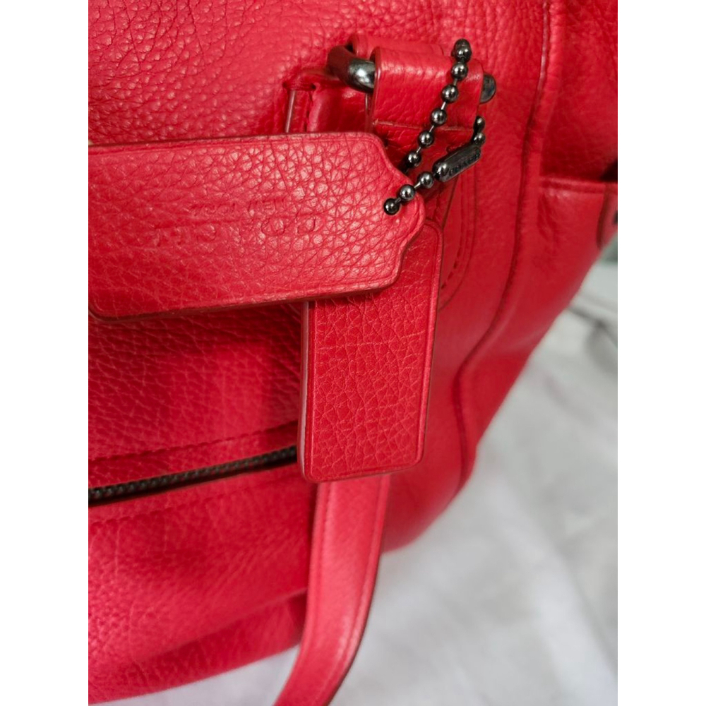 Coach Red Leather Tote Bag - Picture 4 of 12